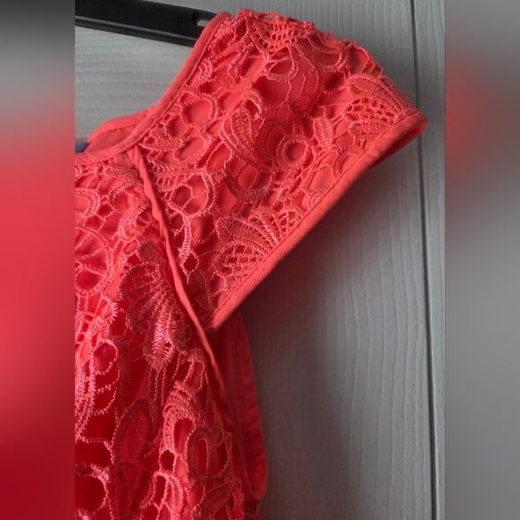 NWOT Antonio Melani Lace Sheath Coral Dress Size 0 - Picture 5 of 16